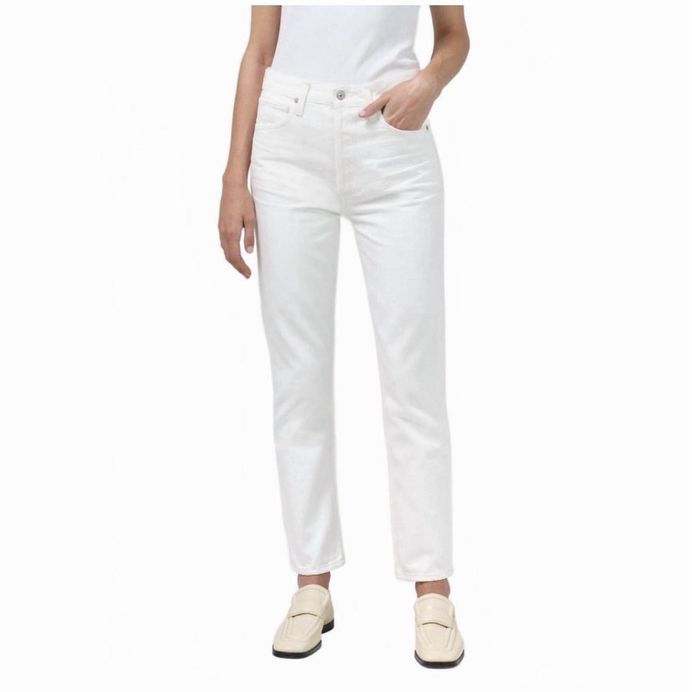 NWT CITIZENS OF HUMANITY Charlotte Jeans High Rise Straight Porcelain Sz 32 READ